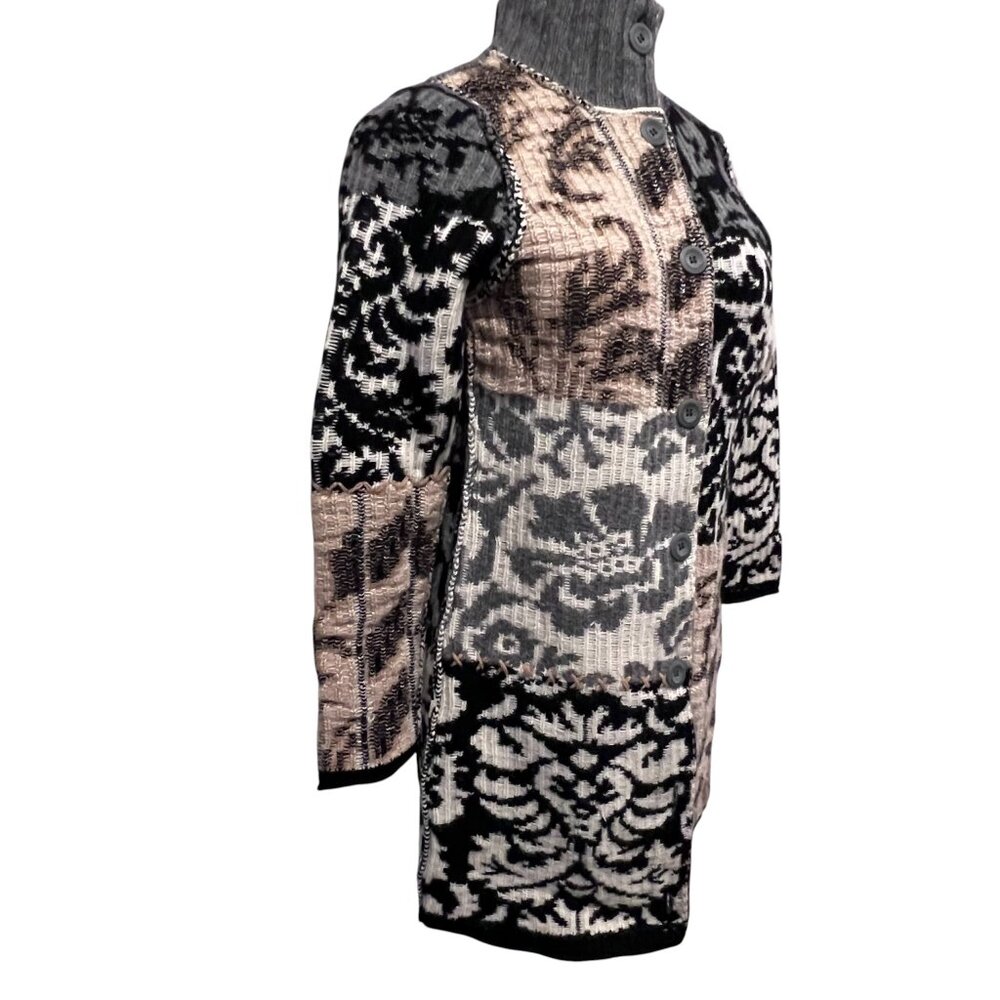 Sundance Lambswool Patchwork Long Button Cardigan… - image 7